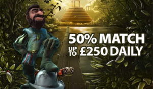 50% Match up to £250 Daily