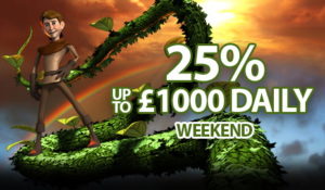 25% Match Up to £1000 Daily