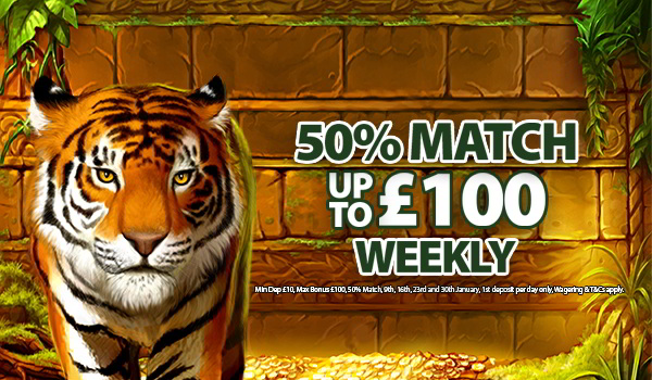 Monday Match Bonus Up To £100 at Jackpot Mobile Casino