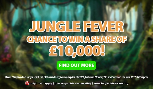Win A Share of £10000 on Jungle Spirit Call of the Wild Slots