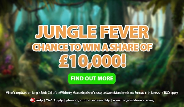 Win A Share of £10000 on Jungle Spirit Call of the Wild Slots