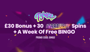 £30 BONUS +30 FREE SPINS